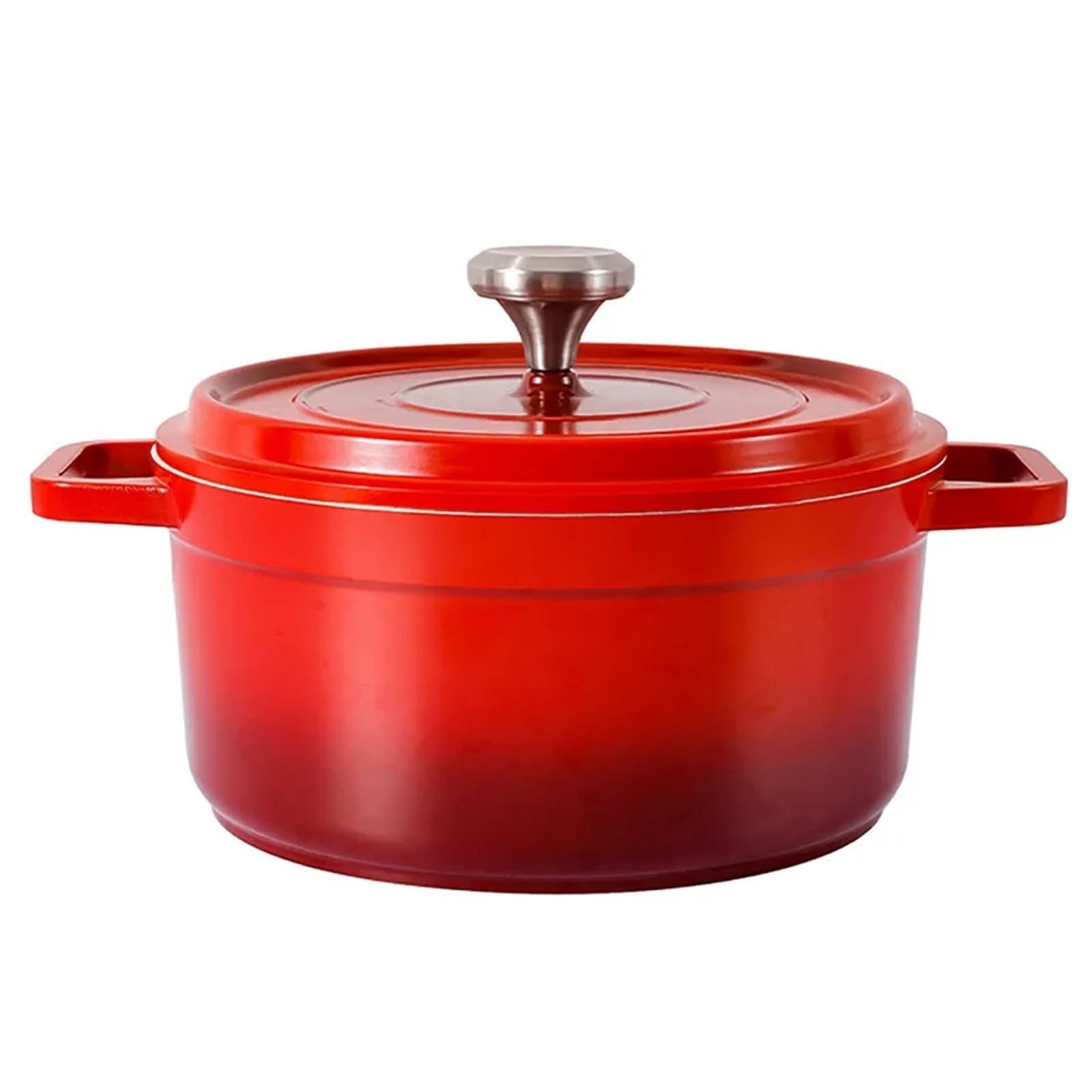 Cacerola de aluminio fundido esmaltado, olla antiadherente con tapa, apta para todas las fuentes de calor, capacidad de 4,7 L, 24 cm