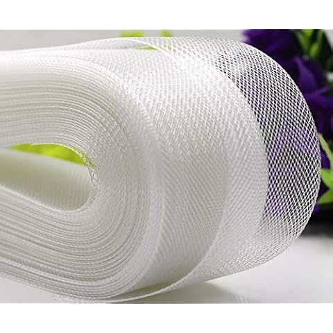 Gnognauq 5cm Stiff Horse Hair Braid Polyester Boning for Sewing Dressmaking Trimming 50yd Cover