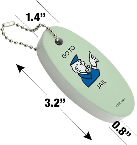 Miniatura 4 de Monopoly Go To Jail - Llavero flotante ovalado de espuma para barco de pesca, boya, Multi