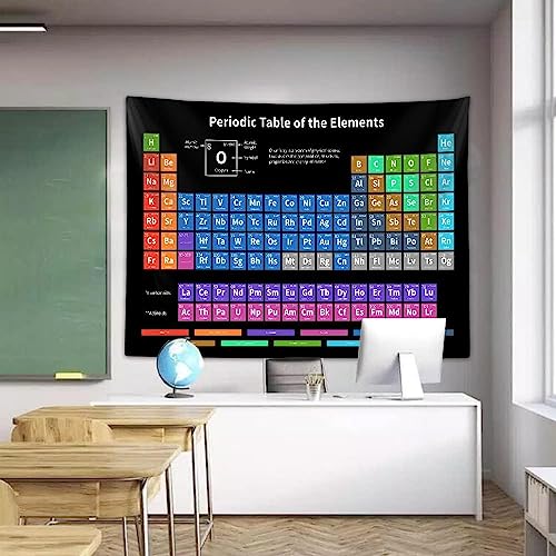 Arazzo con tavola periodica degli elementi, decorazione educativa artistica da appendere alla parete per aule, camera dei bambini, dormitorio, insegnanti, ufficio, scrivania, 80 x 60 cm