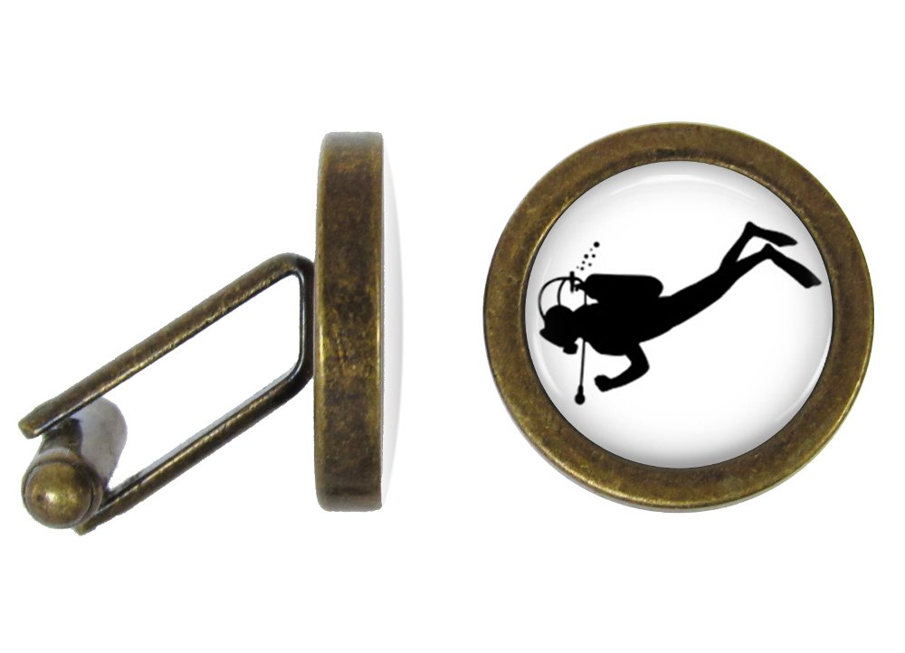 Oakmont CufflinksScuba Diver Cufflinks Scuba Diving Cuff Links (Angled Edition)