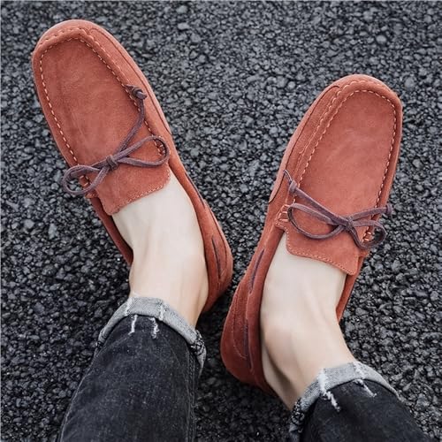 Loafers for Men Suede Vamp Stitching Details Deck Shoes Plain Toe Anti-Slip Flexible Lightweight Prom Party Slip-on4