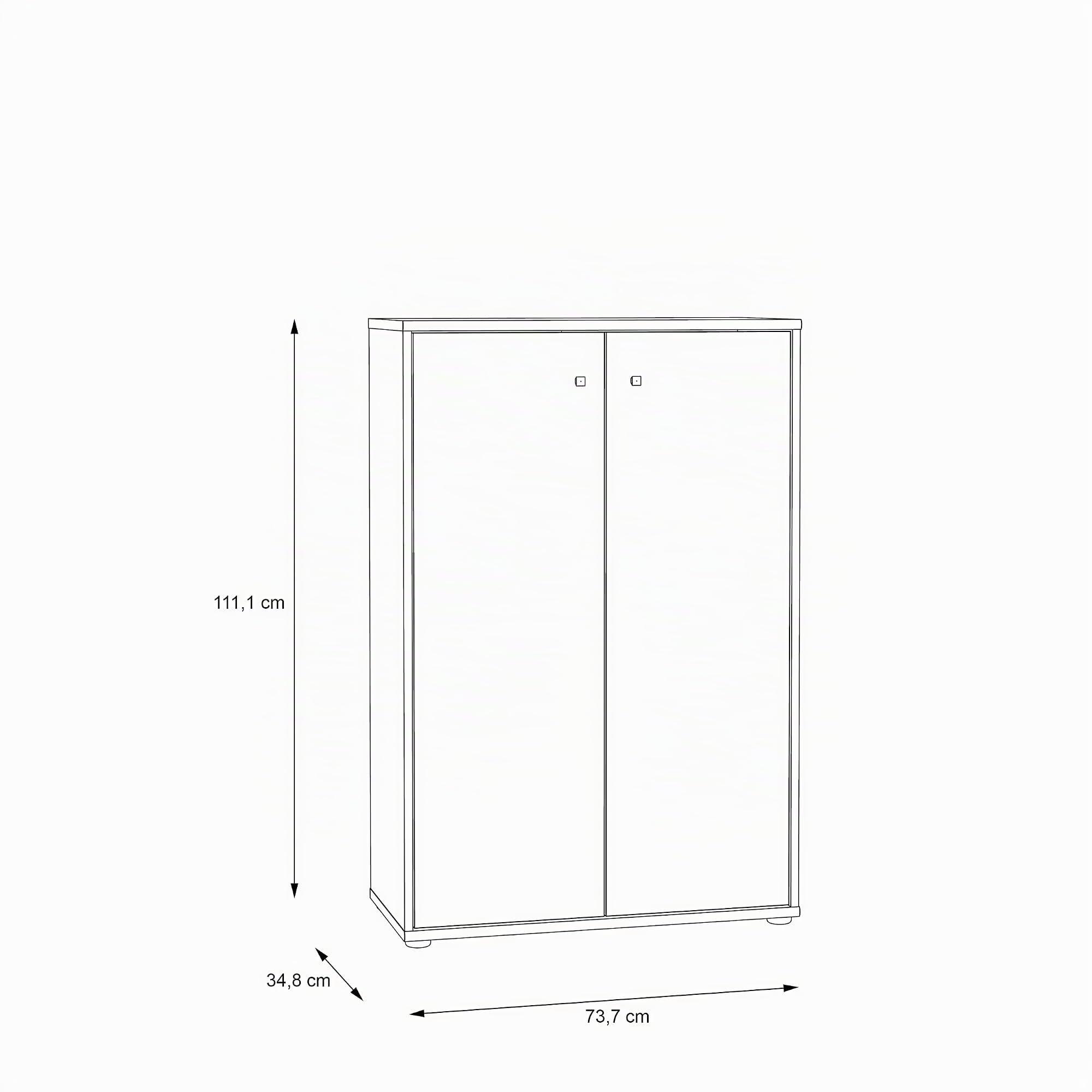 FORTE TEMPRA 2 Kommode mit 2 Türen, Holzwerkstoff, Artisan Eiche Dekor, (B x H x T) 73,7 x 111,1 x 34,8 cm