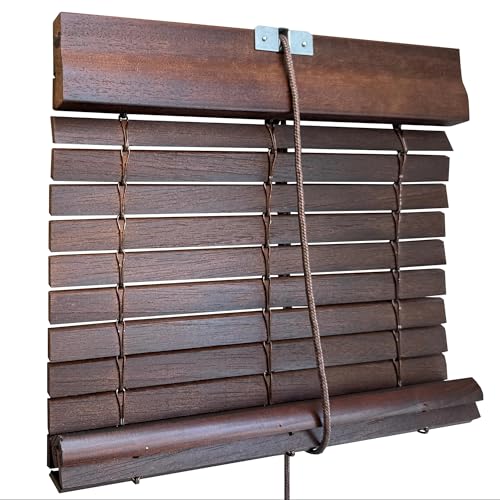 Persiana Alicantina Exterior/Persiana de Madera Exterior Enrollable. Contactaremos para su Ajuste sin Cargo. Medida Ancho X Alto Color: Nogal. Medidas: 90cm x 120cm