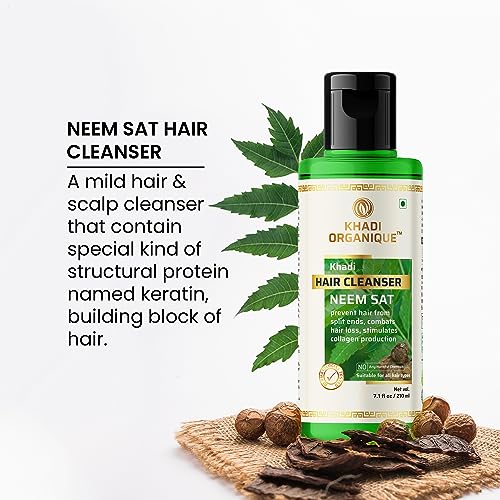 Image of Khadi Organique Neem Sat Hair Cleanser (Shampoo) 210 Ml Pack Of 1