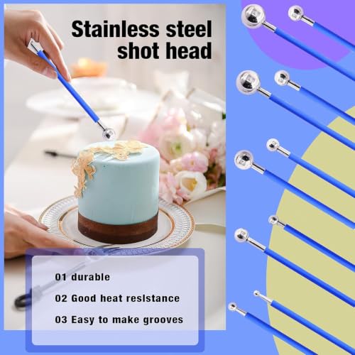 Image of Professional 35 Pcs Stainless Steel Clay Extruder Sugar Paste Extruder Cake Fondant Decorating Tool Set Ceramics & Pottery Clay Extruders Mixers & Presses (RED)