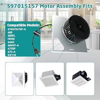 S97015157 Motor Assembly for Broan NuTone 110 CFM Ultra Quiet Bathroom Exhaust Fan Replacement - Fits 676, 680, 684NT, 672SP, 674, HD50, DX110 Models