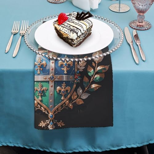 Servilletas de Tela Royal Flower and Crown Tiara 4 Piezas miniatura 4