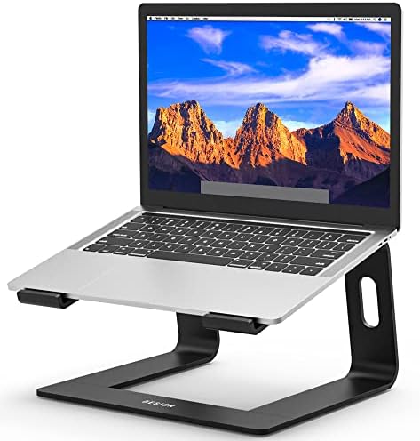 BESIGN LS03 Aluminum Laptop Stand, Ergonomic Detachable Computer Stand, Riser Holder Notebook Stand Compatible with Air, Pro, Dell, HP, Lenovo More 10-15.6" Laptops, Black