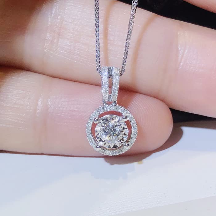 Collier de pendentifs de mariage diamant moissanite 3CT argent 925 bijoux