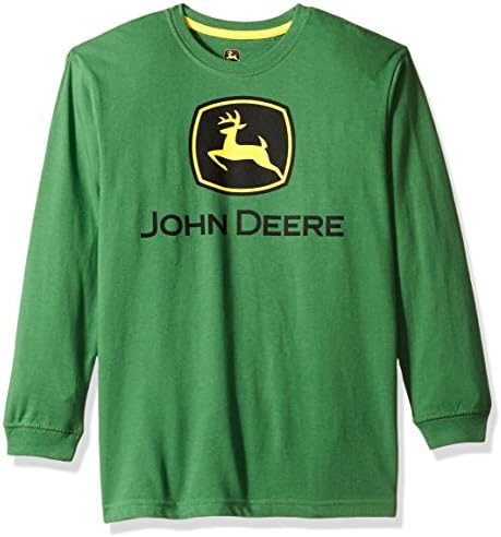 John Deere boys Long Sleeve Tee T Shirt, Green Trademark, Medium US