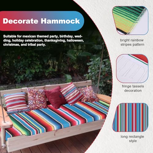 Liseng Mexikanische Decke, Sarape Picknick, Tischdecke, warme Decke, Yoga-Stange, 120 x 180 cm