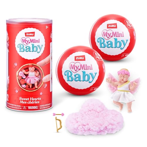 My Mini Baby Sweet Hearts Serie 1 2 Pack de ZURU – Cápsula Sorpresa Coleccionable con Muñeca Bebé, Accesorios y Set de Juego, Juguete Miniatura Realista para Niñas de 3+ Años