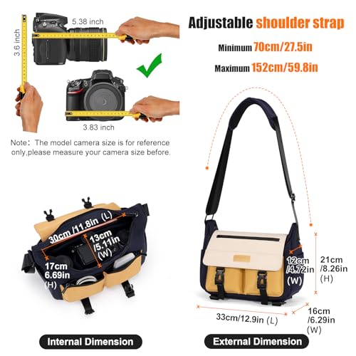 Bolso bandolera impermeable para cámara DSLR compacto miniatura 3