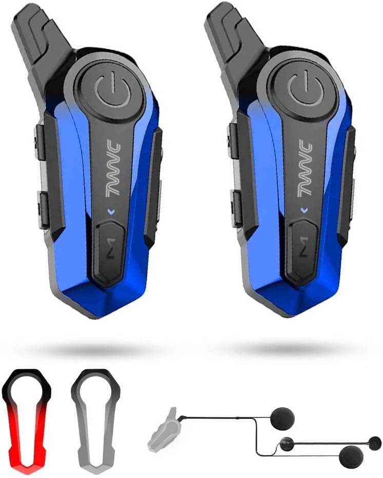 Intercomunicador 1000m para viajes en moto con auriculares Bluetooth de medio casco CVC 1