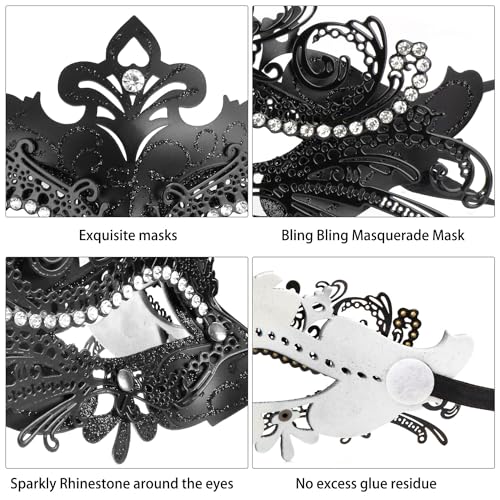 Image of Coddsmz Couple Masquerade Mask Set - Venetian & Mardi Gras Mask for Women & Men