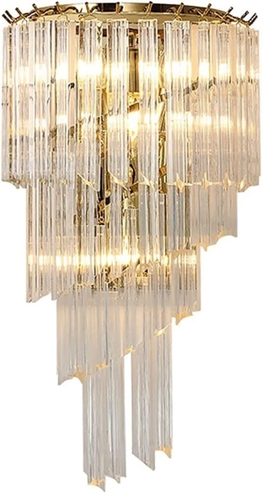 Zxtiieuf One Color Wall Lamp Light Luxury Crystal Gold Mid-Century Bedside Sconce Lighting Fixture E14 Base Bathroom Modern