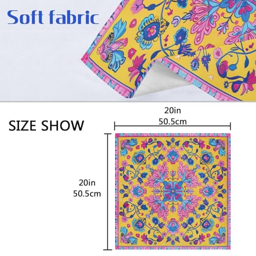 Servilletas de Tela Qilmy Mexicano Flores Set x6 20x20 in miniatura 7