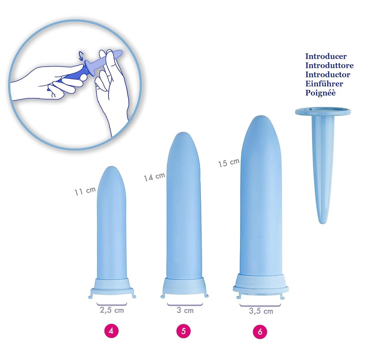 Med Italia Service - Dilatadores para mujer (3 DILATADORES FLEXIBLES MAXI KIT)