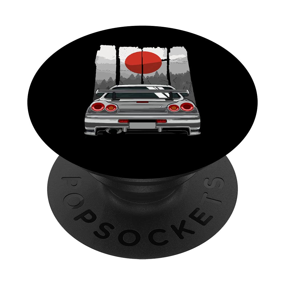 JDM Skyline R34 Car Tuning Japan Rising Sun Drift PopSockets Swappable PopGrip