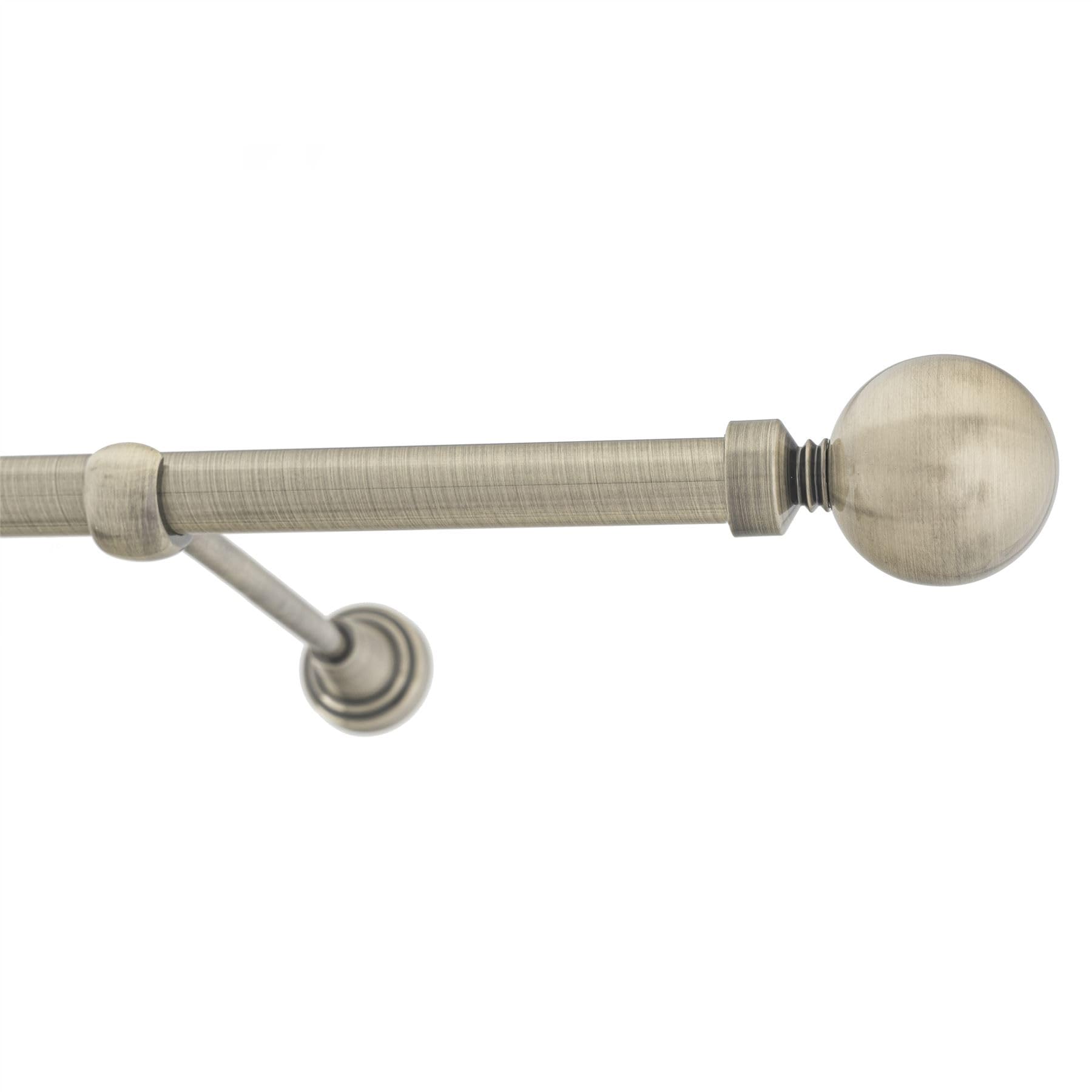 Antique Brass Metal Curtain Pole 19mm With Finials Rod Classic Brackets Ball 390cm
