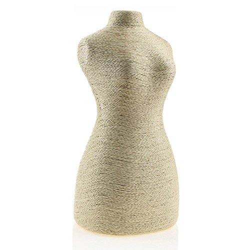 New Wayzon Linen Necklace Pendant Sweater Chain Model Jewelry Organizer Display Holder Stand(Beige)
