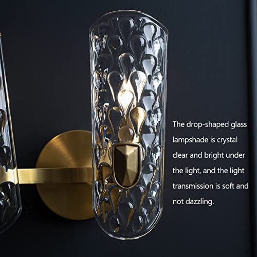 Aplique de pared de diseño totalmente cobre con pantalla de cristal 6