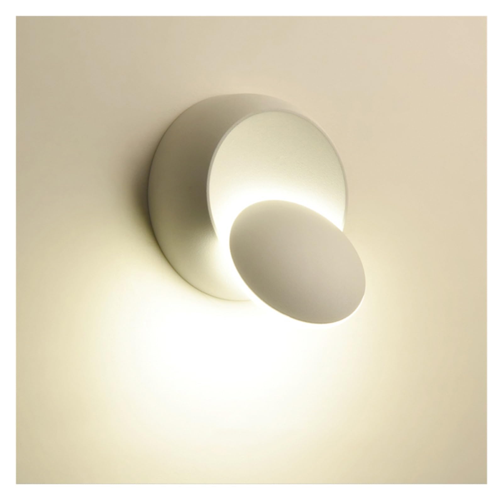 Lámpara de pared LED de 6W blanca con luz cálida ajustable para un dormitorio acogedor 5