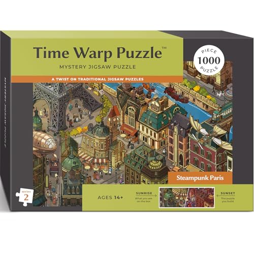 Rompecabezas Time Warp – París Steampunk, 1000 piezas para adultos | Serie 2 | Escena oculta de amanecer a atardecer | Descubre una historia que se transforma al armarlo miniatura 1