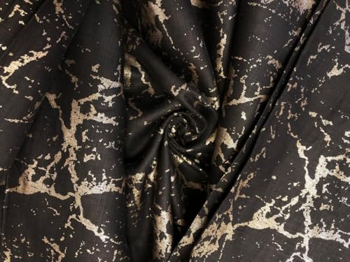 Tissu 100 % chanvre noir d'exception et motif argenté élégant pour haute couture