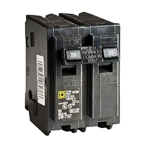 Square D HOM220 Homeline 20 Amp TwoPole Circuit Breaker