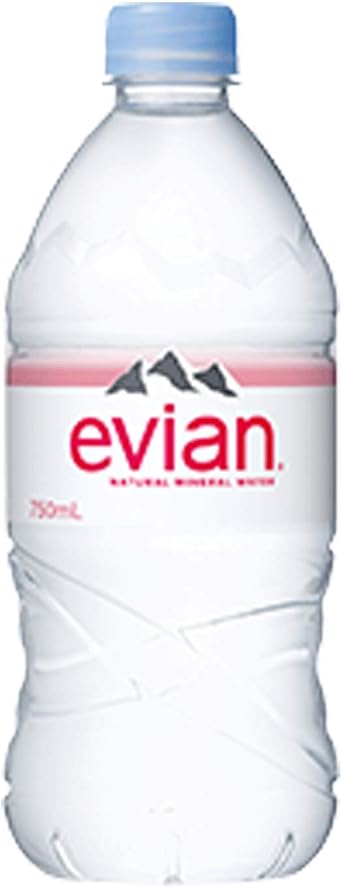 evian 25.4 fl oz 750 ml PET Bottles x 12 Bottles Case of 2