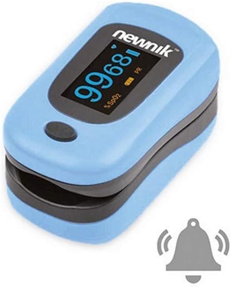 Newnik Professional Series Finger Tip Pulse Oximeter With Audio Visual Alarm and Perfusion Rate (SKY Blue)