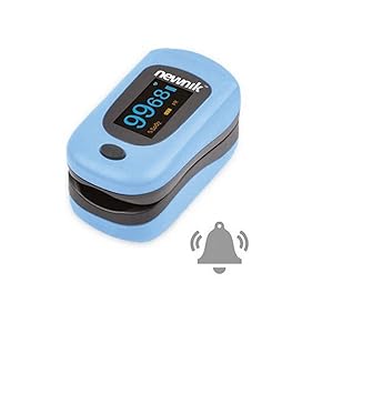 Newnik Professional Series Finger Tip Pulse Oximeter With Audio Visual Alarm and Perfusion Rate (SKY Blue)