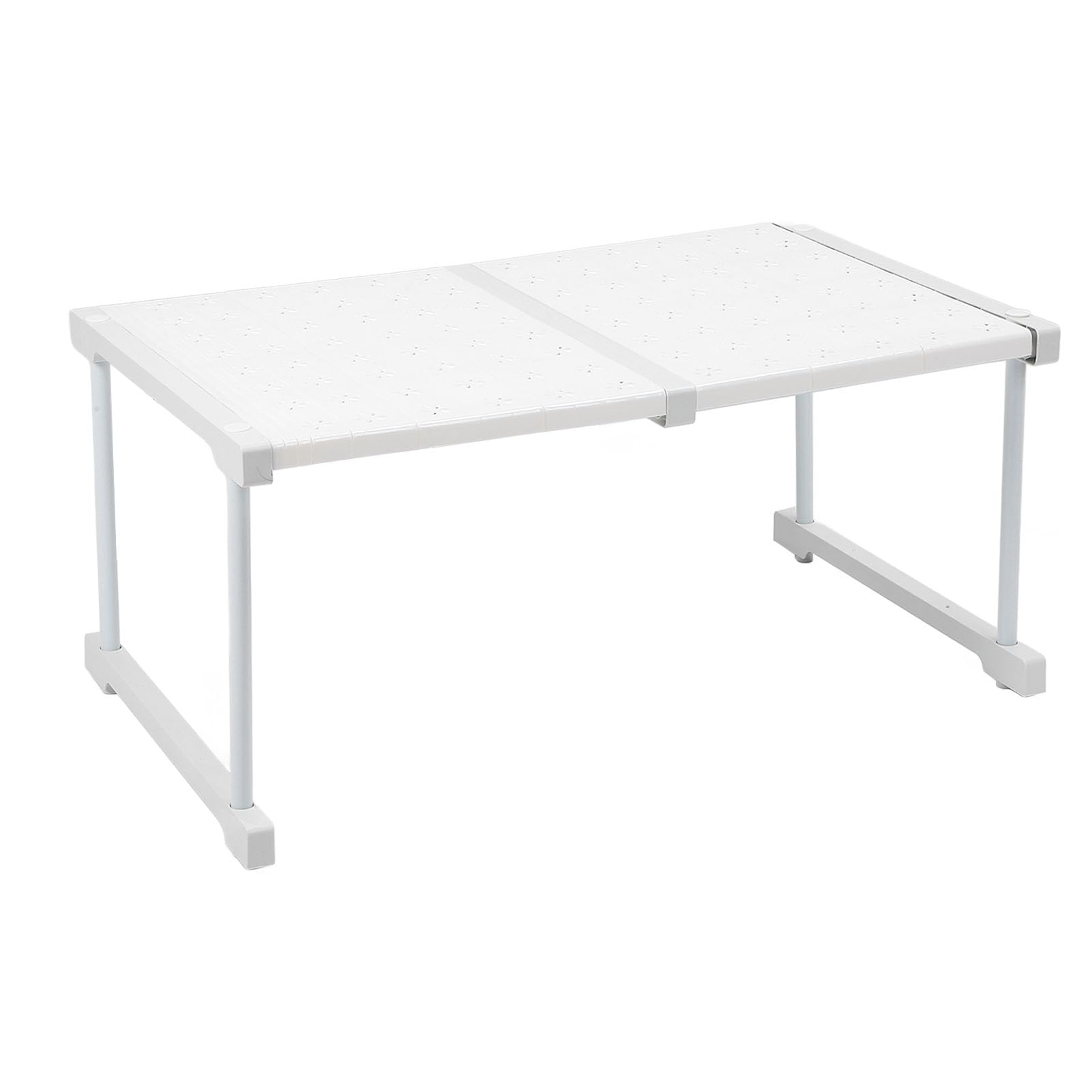 Jelquix Expandable Sturdy Cabinet Shelf for Kitchen Storage Cupboard Organization 12.6"x16.5" Strong Riser Rack for Wardrobes, Kitchens, No Drill Installation (Length 47-68cm / 18.5-26.8in)