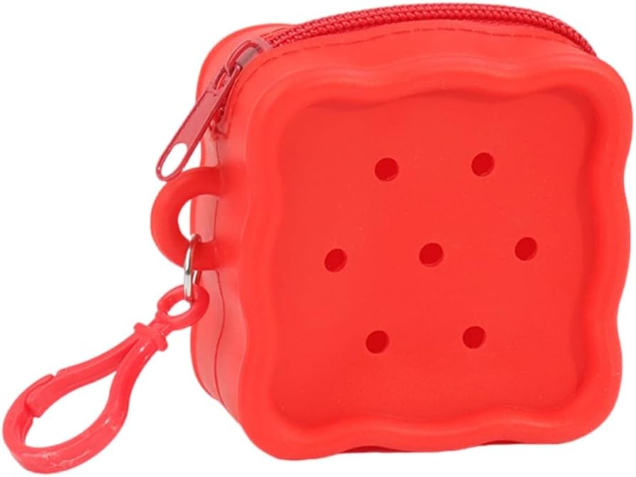 Soft Silicone Zipper Coin Purse Lovely Cartoon Hole Design Miniature Wallet 's Storage Pouches Organizers