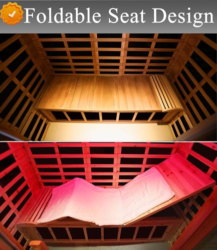 Image of LTCCDSS Ultra-Low EMF Outdoor Sauna 3 Person, Full Spectrum Red Cedar Far Infrared Sauna for Home, Folding Recliner| Chromotherapys| Bluetooth Speakers| Near&Mid Infrared Therapy