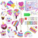 15 Pcs Artes y Manualidades para Niñas Niños,Llaveros de Kit Artesanía DIY,kits de pintura de diamantes 5D,kits de...