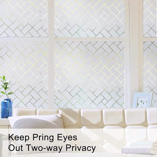 Image of WALLMATE Self Adhesive Window Film Frosted 3D Glass Door Window Frosted Film for Home /Office /Bathroom & Living Room Multicolor Frosted Film (16 x 144 Inch, Rectangle)