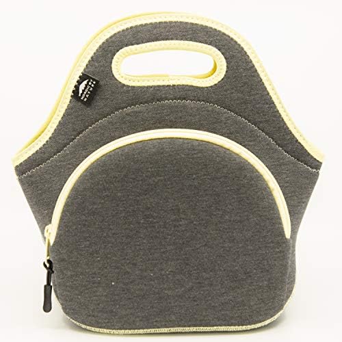 Lunch Bags For Women & Lunch Boxes For Kids | Nordic By Nature Premium Insulated Lunch Box Extra Thick Neoprene, Soft Cotton Feel, Premium Stitching, Outside Pocket, Washable (M) Yellow