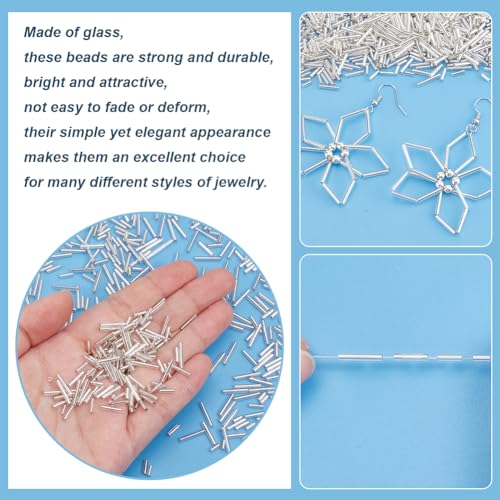 PH PandaHall 1600pcs 4 Sizes Bugle Beads - Image 4