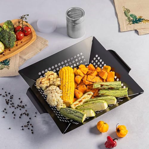 Mastercook - Cestello Forato Per Barbecue In Acciaio, Cestino Griglia Per Verdure Bbq, Accessorio Per Cottura Alla Brace, Perfetto Per Barbecue A Carbonella E Gas - 2
