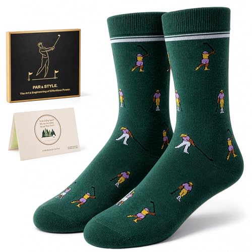 Funny Golf Socks for Men Golf Accessories Size 8-13 Gift Box & Card