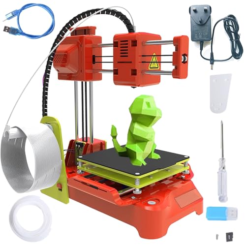 Imprimante 3D, Mini Imprimante de Bureau 24 W, Précision 0,4, Température de Buse Réglable avec Détails, Stabilité, Imprimante sans Nivellement, Impression 100 X 100 X 100 Mm pour Enfants Débutants
