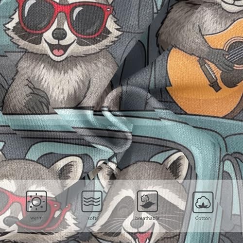 Cotton Toddlers Underwear Floral Playful Cartoon Raccoons Blue Little Girl Panties Fun Print Underpants Briefs 2t3