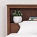 BOWERY HILL Country Style King Size Wood Bookcase Bed Headboard and Cabinet Storage in Cherry