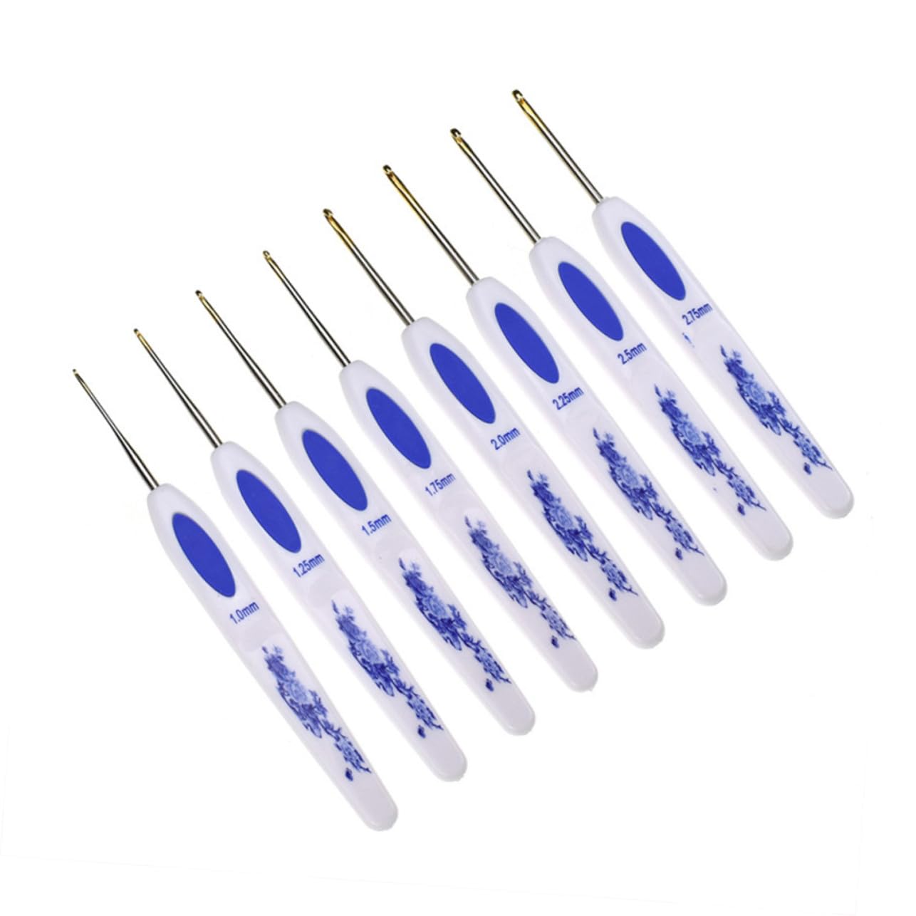Angoily Uncinetto da Ago Barbetta Strumenti per Tessitura in Stile Porcellana Blu e Bianca Forniture per Tessitura Duraturo e Portatile