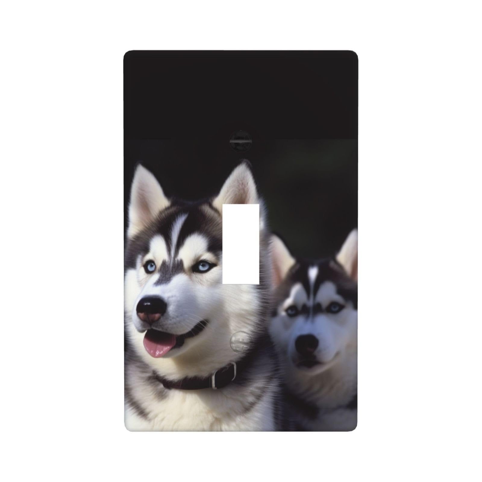 Nonhai Husky Dog Decorator Wall Plate Cover Single Toggle Light Switch Cover Wallplates Blank Electrical Rocker Switch Plate Covers For Electrical Outlets Decorative 1 Gang 4.5" X 2.76"