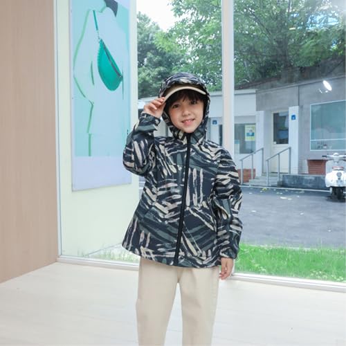 LittleSpring Neutral Boys Girls Zip Up Camouflage Hooded Jackets Warm Fleece Lined4