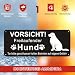 DAOUZL Vorsicht Freilaufender Hund, 1 Stück Achtung Hund Schild, Schild Warnung vor Dem Hund, Warnschild Hund Aluminium mit Selbstklebend und Vorgebohrten Löchern, 25x 10cm, Innen/Außen (1)